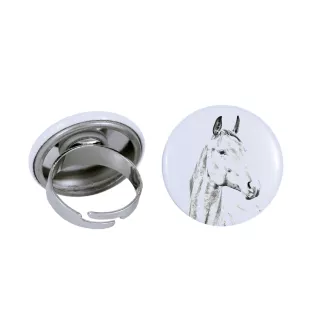 Cheval de sang américain - Bague de collection avec l'image d'un cheval, produit fait à la main, marque Art-Dog