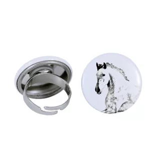 Andalou - Bague de collection avec l'image d'un cheval, produit fait à la main, marque Art-Dog