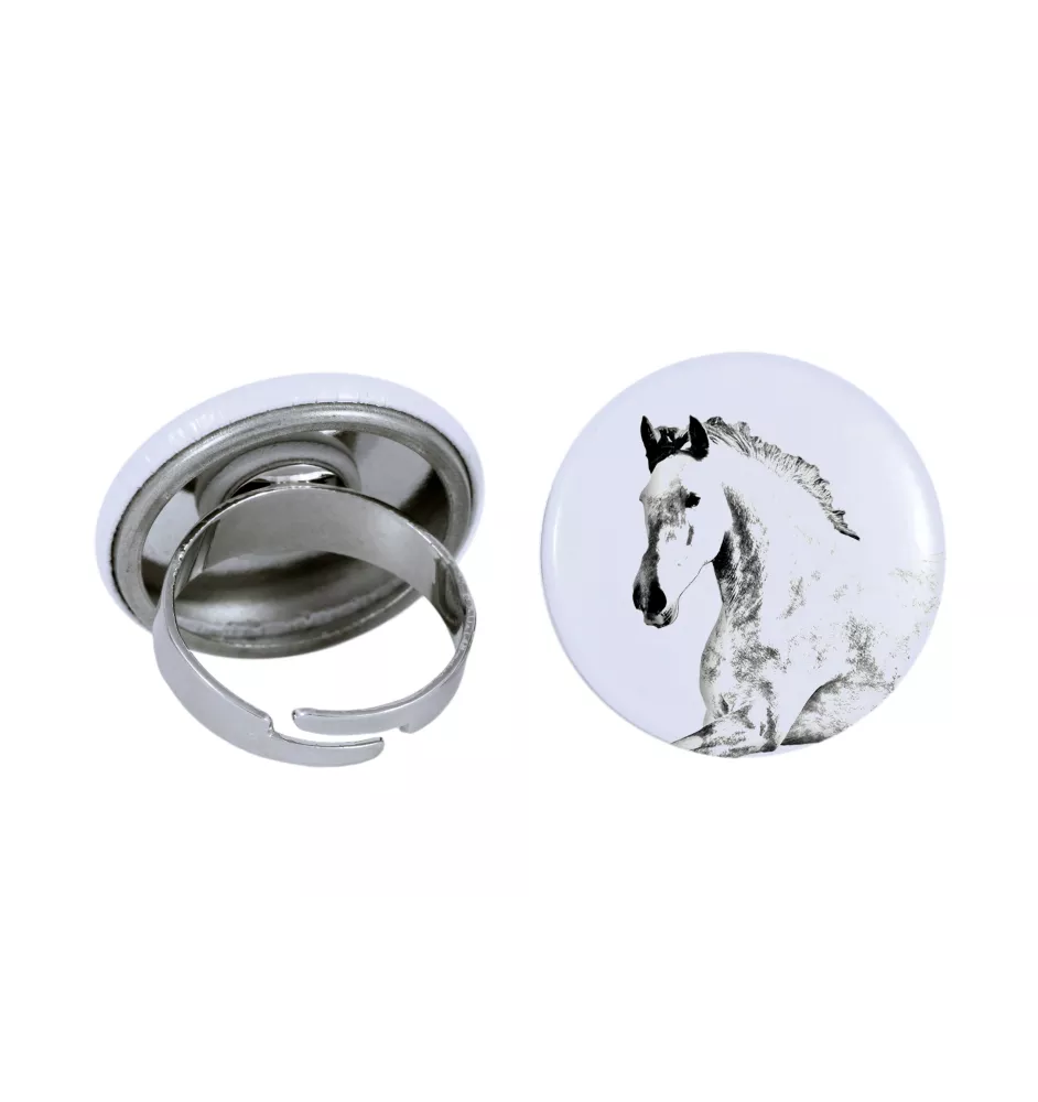Andalou - Bague de collection avec l'image d'un cheval, produit fait à la main, marque Art-Dog