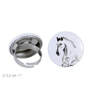 Andalou - Bague de collection avec l'image d'un cheval, produit fait à la main, marque Art-Dog