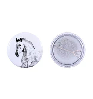 Andalusian - shirt accessory, bag pin, perfect gift with the option to add your brand graphics from Art-Dog.