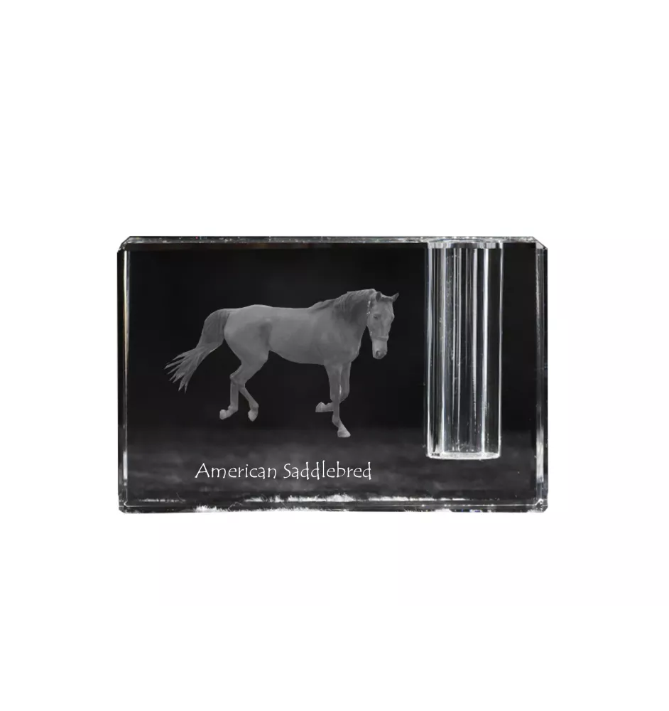 American Saddlebred - Stifthalter, Kristallorganisator mit Bild eines Pferdes, einzigartige Schreibtischdekoration der Marke Art-Dog