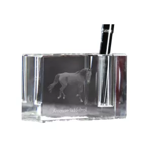 American Saddlebred - Pen stand, crystal organiser with picture of a horse, unique desk decoration by Art-Dog brand