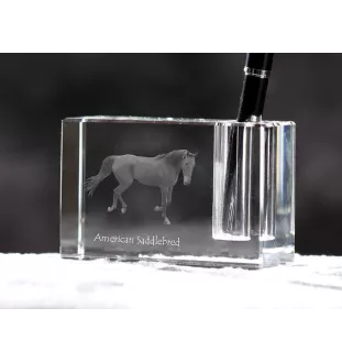 American Saddlebred - Pen stand, crystal organiser with picture of a horse, unique desk decoration by Art-Dog brand