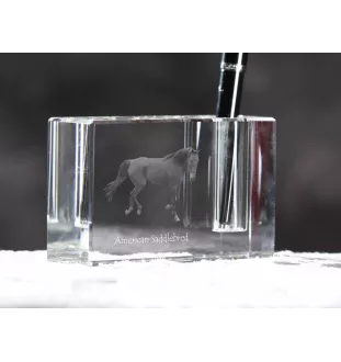 American Saddlebred - Pen stand, crystal organiser with picture of a horse, unique desk decoration by Art-Dog brand