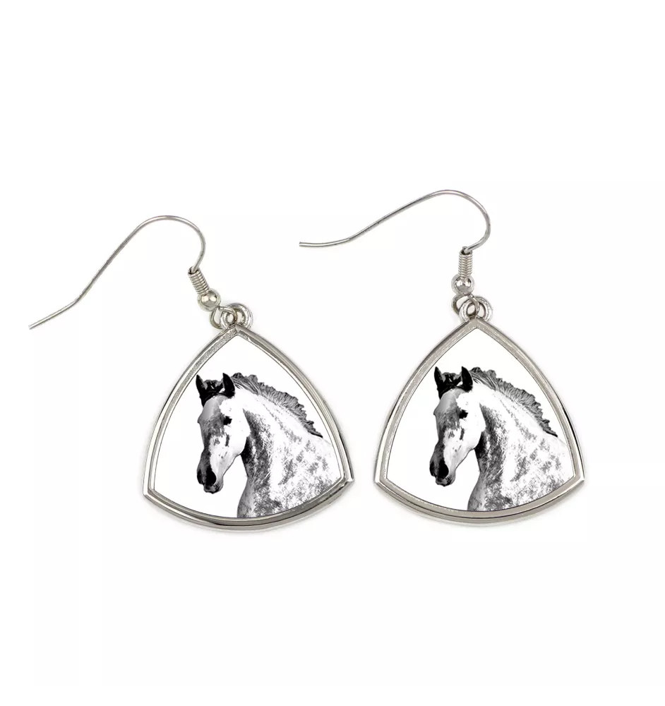 Andalusier - Pferdeohrringe, hängende Ohrringe mit einem Bild, personalisierter Schmuck mit dem Aufdruck der Marke Art-Dog