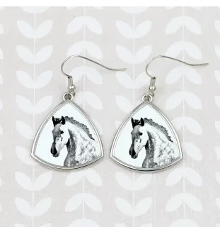Andalusian - earrings with a horse, hanging earrings with a picture, personalized jewelry with Art-Dog brand print