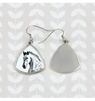 Andalou - boucles d'oreilles avec un cheval, boucles d'oreilles pendantes avec une image, bijoux personnalisés avec l'impression de la marque Art-Dog