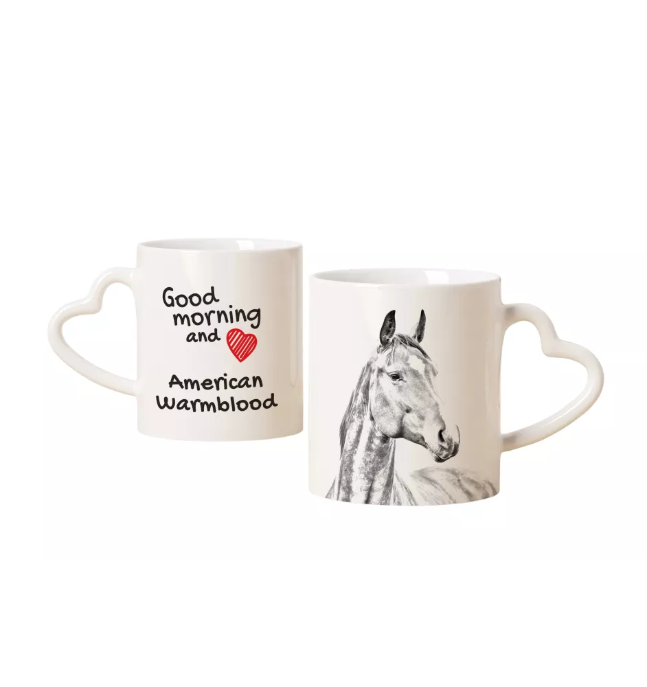 Cheval de sang américain - tasse avec chien, une tasse adorable avec une anse en forme de cœur, un cadeau universel de la marque Art-Dog