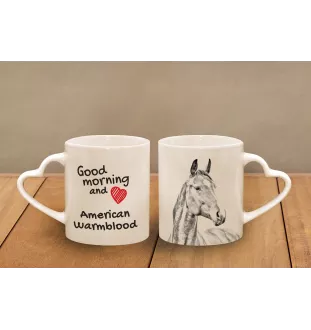 Cheval de sang américain - tasse avec chien, une tasse adorable avec une anse en forme de cœur, un cadeau universel de la marque Art-Dog