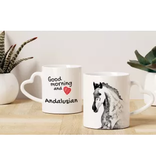 Andalusier - Tasse mit Hund, entzückende Tasse mit herzförmigem Henkel, universelles Geschenk der Marke Art-Dog