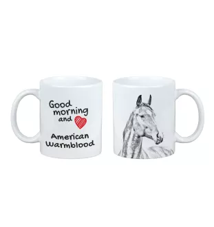 Amerikanisches Warmblut - Tasse mit Hund, personalisierte Tasse mit Druck, klassisches Geschenk für jeden von der Marke Art-Dog.