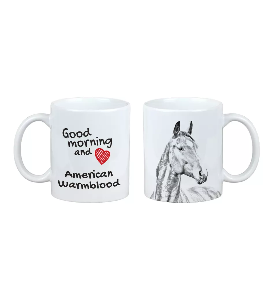 Amerikanisches Warmblut - Tasse mit Hund, personalisierte Tasse mit Druck, klassisches Geschenk für jeden von der Marke Art-Dog.