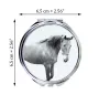 American Saddlebred - Taschenspiegel mit Pferd, personalisierter Taschenspiegel, kompakter Spiegel mit Art-Dog-Logo