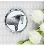 American Saddlebred - Taschenspiegel mit Pferd, personalisierter Taschenspiegel, kompakter Spiegel mit Art-Dog-Logo