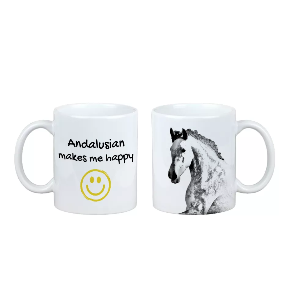 Andalusier - Becher mit Pferd, fröhlicher Becher für Hundefreunde, personalisiertes Geschenk der Marke Art-Dog