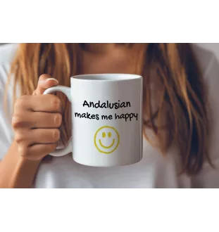 Andalou - tasse avec un cheval, une tasse joyeuse pour les amoureux des chiens, un cadeau personnalisé de la marque Art-Dog