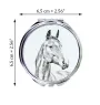 Amerikanisches Warmblut - Taschenspiegel mit Pferd, personalisierter Taschenspiegel, kompakter Spiegel mit Art-Dog-Logo