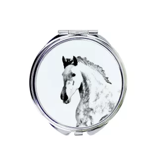 Andalou - miroir de poche avec cheval, miroir personnalisé pour sac à main, miroir compact avec impression de la marque Art-Dog