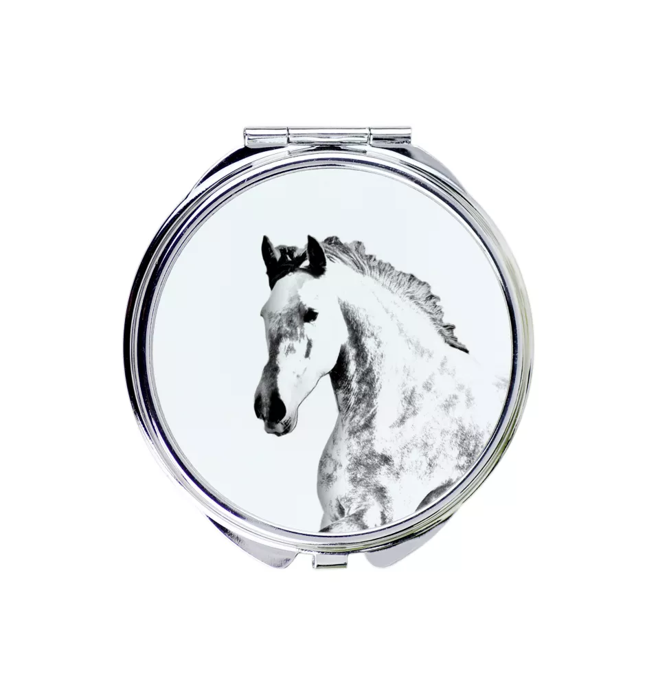 Andalou - miroir de poche avec cheval, miroir personnalisé pour sac à main, miroir compact avec impression de la marque Art-Dog