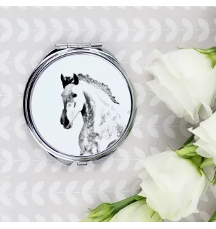 Andalou - miroir de poche avec cheval, miroir personnalisé pour sac à main, miroir compact avec impression de la marque Art-Dog