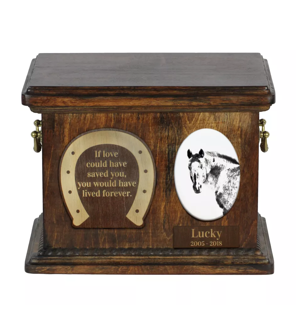 Appaloosa - urn for horse ashes, urn for horse with a photo, personalized box for animal ashes by Art-Dog brand