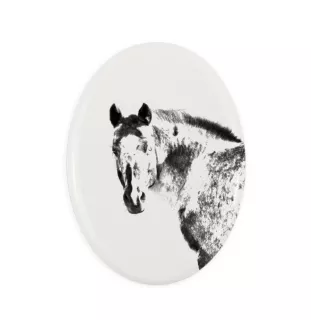 Appaloosa - Gedenktafel mit einem Pferdefoto, Grabplatte mit Druck, personalisierte ovale Platte von Art-Dog.