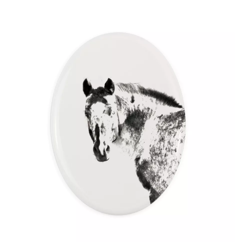 Appaloosa - une plaque commémorative avec une photo de cheval, une plaque funéraire avec une impression, une plaque ovale personnalisée de la marque Art-Dog