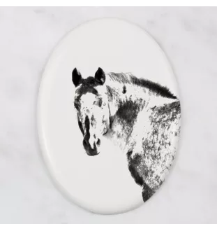 Appaloosa - Gedenktafel mit einem Pferdefoto, Grabplatte mit Druck, personalisierte ovale Platte von Art-Dog.
