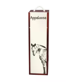 Appaloosa - boîte à vin avec un cheval, boîte à alcool avec une illustration, boîte cadeau personnalisée de la marque Art-Dog