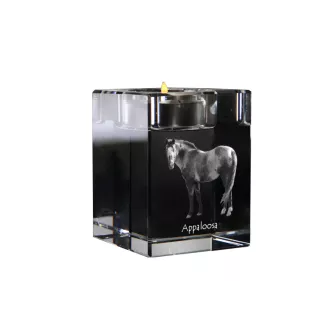 Appaloosa - Candle holder with picture of a horse, crystal tealight holder, personalised gift by Art-Dog brand