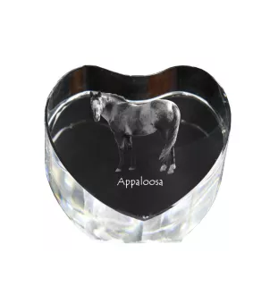 Appaloosa - une photo de cheval dans un cristal, un cœur en cristal, un cadre exceptionnel avec une photo de la marque Art-Dog