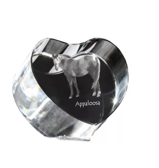 Appaloosa - Pferdefoto im Kristall, Kristallherz, einzigartiger Bilderrahmen der Marke Art-Dog