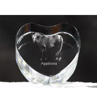 Appaloosa - une photo de cheval dans un cristal, un cœur en cristal, un cadre exceptionnel avec une photo de la marque Art-Dog