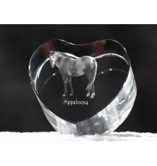 Appaloosa - une photo de cheval dans un cristal, un cœur en cristal, un cadre exceptionnel avec une photo de la marque Art-Dog