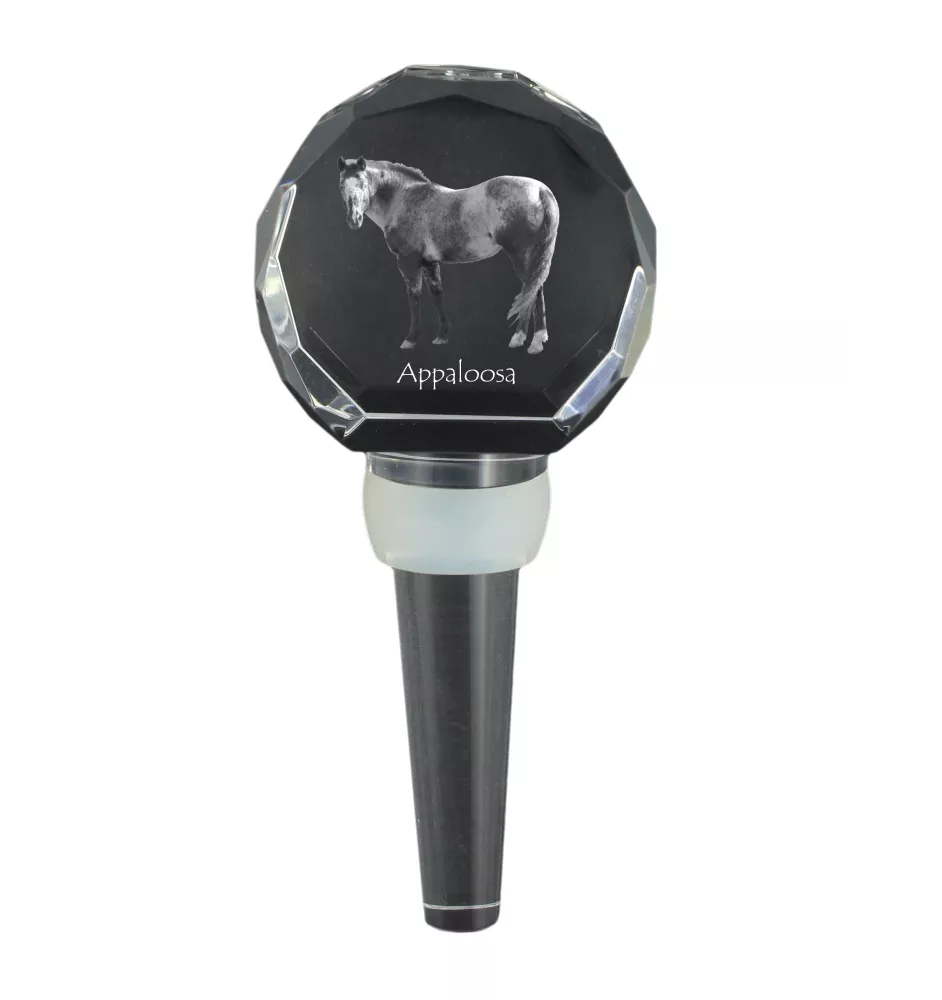 Appaloosa - Crystal bottle stopper with horse, unique wine stopper with photo, personalised gift for sommelier by Art-Dog brand