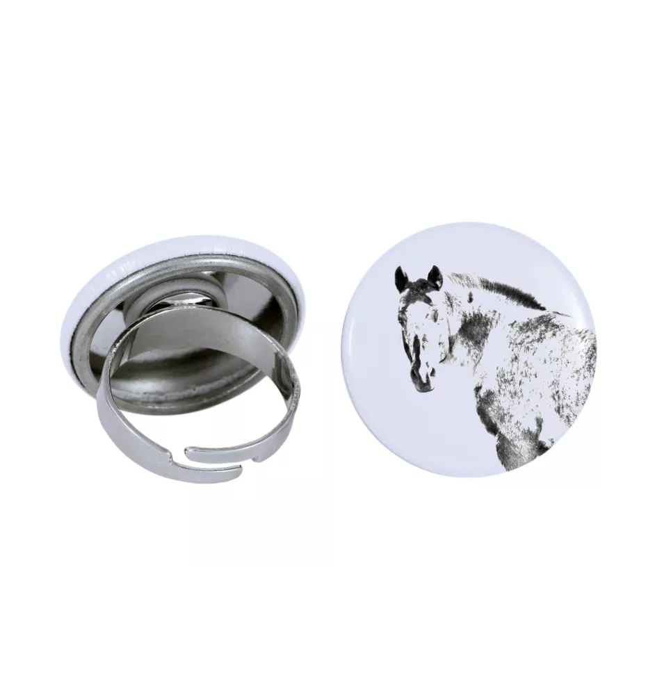 Appaloosa - Bague de collection avec l'image d'un cheval, produit fait à la main, marque Art-Dog