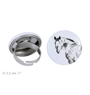 Appaloosa - Bague de collection avec l'image d'un cheval, produit fait à la main, marque Art-Dog