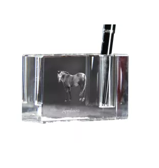 Appaloosa - Porte-stylos, organiseur en cristal avec image d'un cheval, décoration de bureau unique par la marque Art-Dog