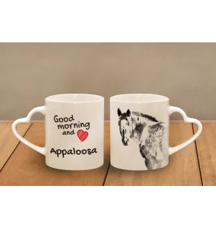 Appaloosa - Tasse mit Hund, entzückende Tasse mit herzförmigem Henkel, universelles Geschenk der Marke Art-Dog