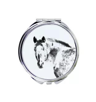 Appaloosa - pocket mirror with a horse, personalized mirror for a purse, compact mirror with Art-Dog brand print