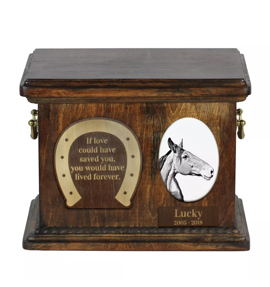 Australisches Zuchtpferd - Eine Urne für die Asche eines Pferdes, eine Urne für ein Pferd mit Foto, personalisierte Tierasche-Box von Art-Dog.