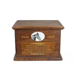 Cheval d'élevage australien - urne pour les cendres d'un cheval, urne personnalisée avec une photo, grande boîte pour les cendres de cheval de la marque Art-Dog