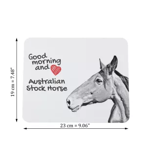 Cheval d'élevage australien - tapis de souris imprimé, tapis de souris personnalisé avec un cheval, un gadget unique pour un employé de bureau de la marque Art-Dog