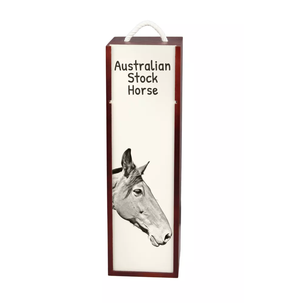 Australian Stock Horse - wine box with a horse, alcohol box with graphics, personalized gift box from the Art-Dog brand