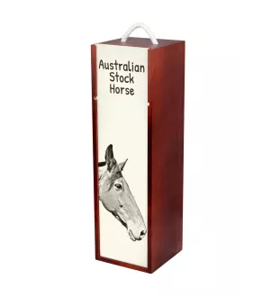 Australian Stock Horse - wine box with a horse, alcohol box with graphics, personalized gift box from the Art-Dog brand