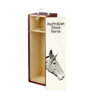Cheval d'élevage australien - boîte à vin avec un cheval, boîte à alcool avec une illustration, boîte cadeau personnalisée de la marque Art-Dog