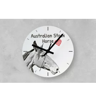 Australian Stock Horse - wall clock with a horse, shelf clock with a print, personalized home decoration from the Art-Dog brand