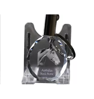 Cheval d'élevage australien - pendant with a picture of a horse, crystal key ring in a gift box, unique gift by Art-Dog brand