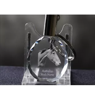 Australian Stock Horse - pendant with a picture of a horse, crystal key ring in a gift box, unique gift by Art-Dog brand